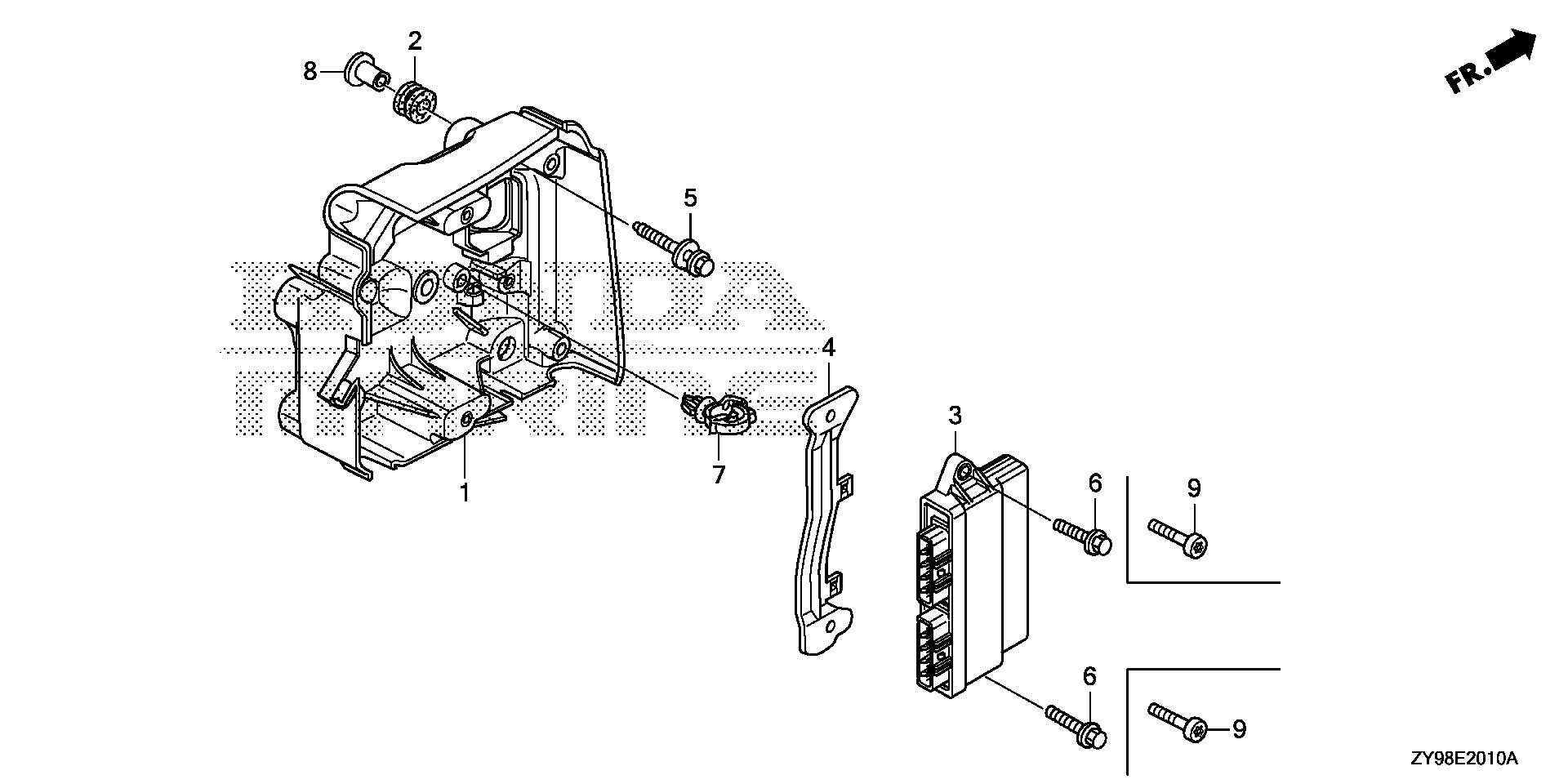 BF75 BF75DK4 electronic control unit exploded parts diagram with numbered part references