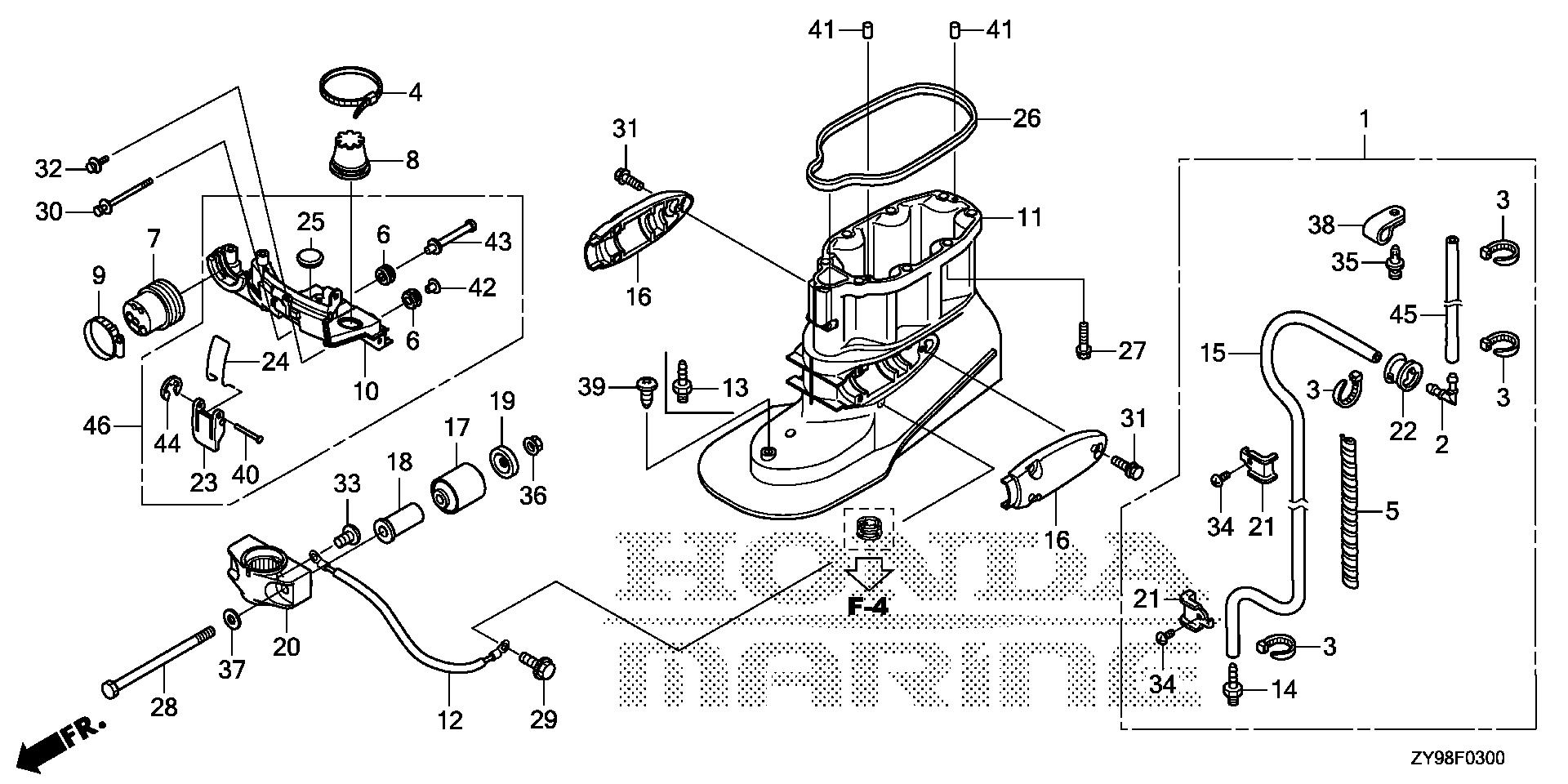 BF75 BF75DK4 extension case exploded parts diagram with numbered part references