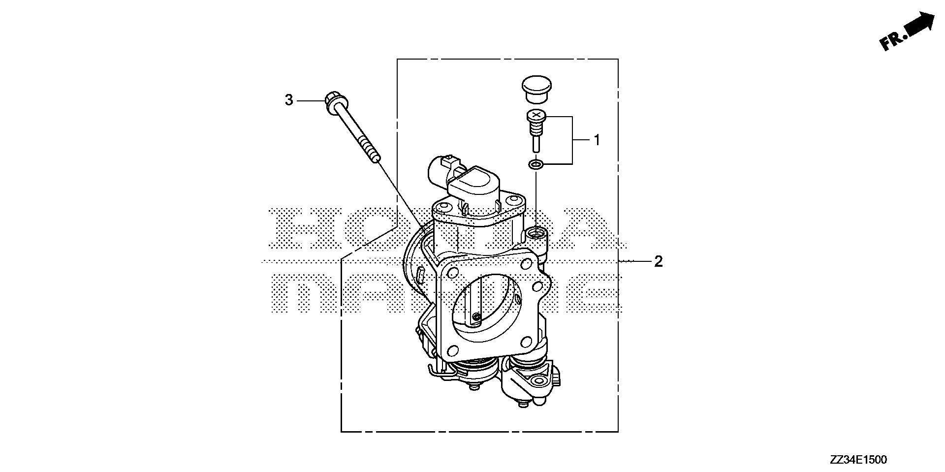BF60 BF60A throttle body exploded parts diagram with numbered part references