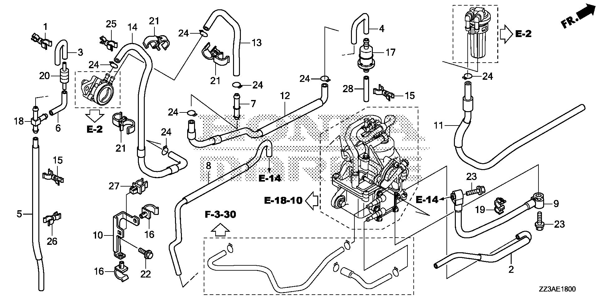 BFP60 BFP60AK1 tubing exploded parts diagram with numbered part references