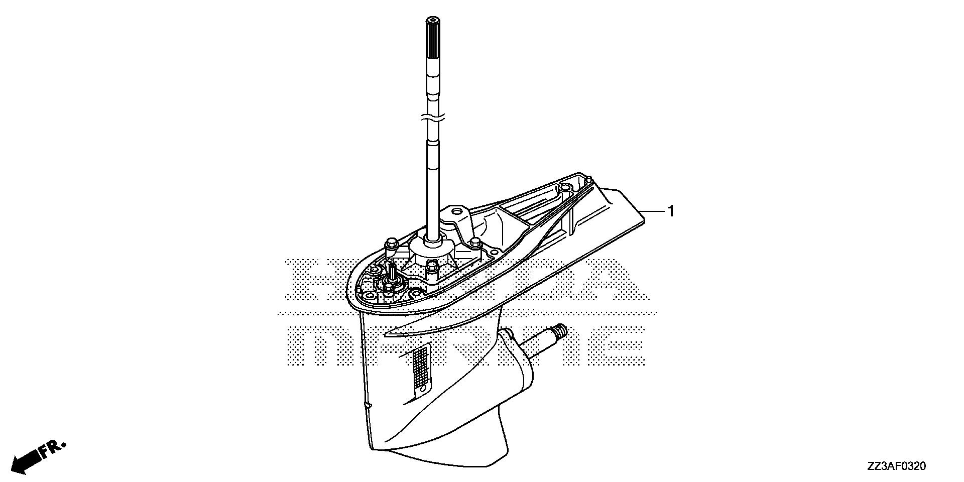 BFP60 BFP60AK1 gear case assy. exploded parts diagram with numbered part references