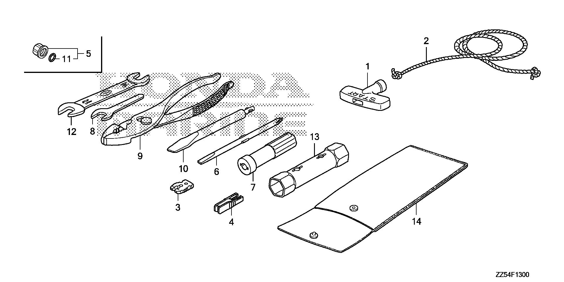 BF40 BF40D tool - other parts exploded parts diagram with numbered part references
