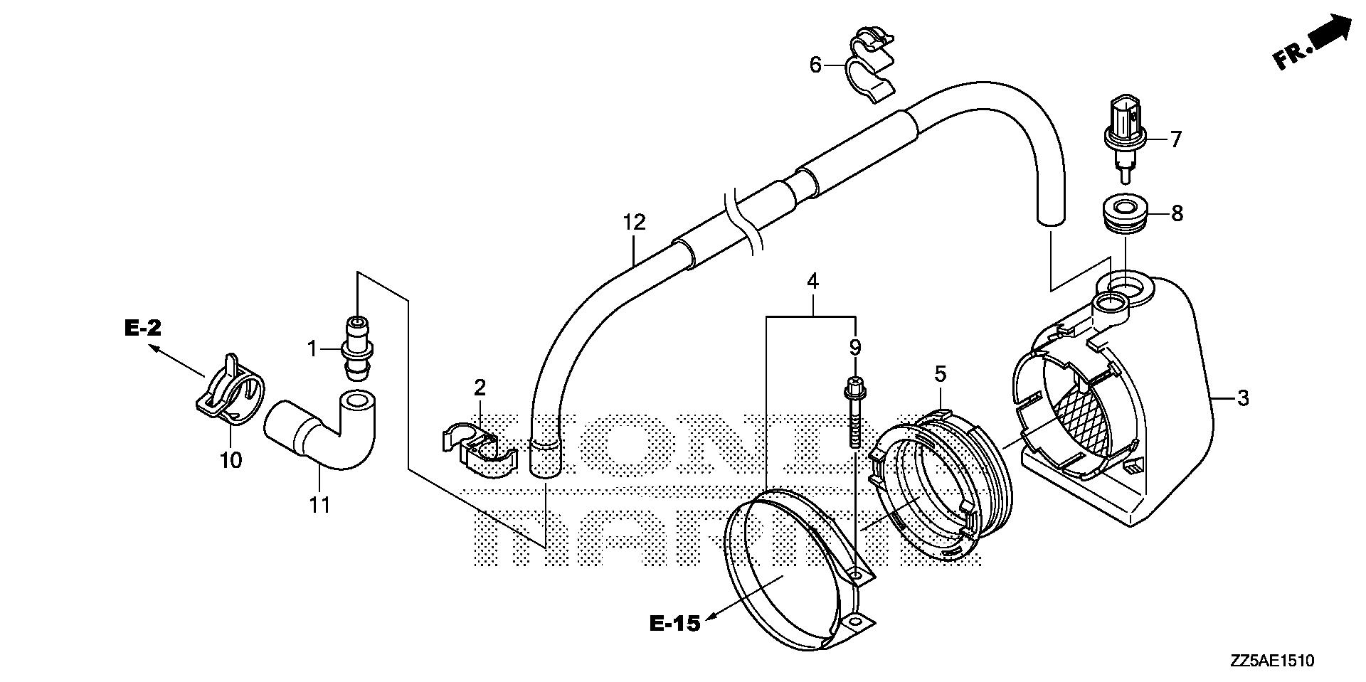 BF50 BF50DK2 air inlet guide exploded parts diagram with numbered part references