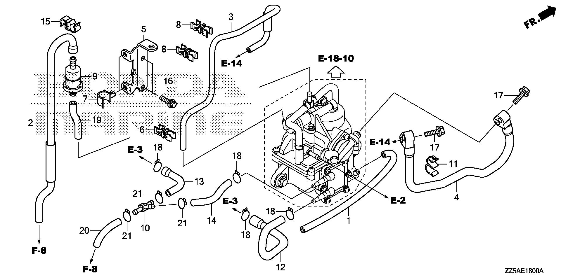 BF50 BF50DK2 tubing exploded parts diagram with numbered part references