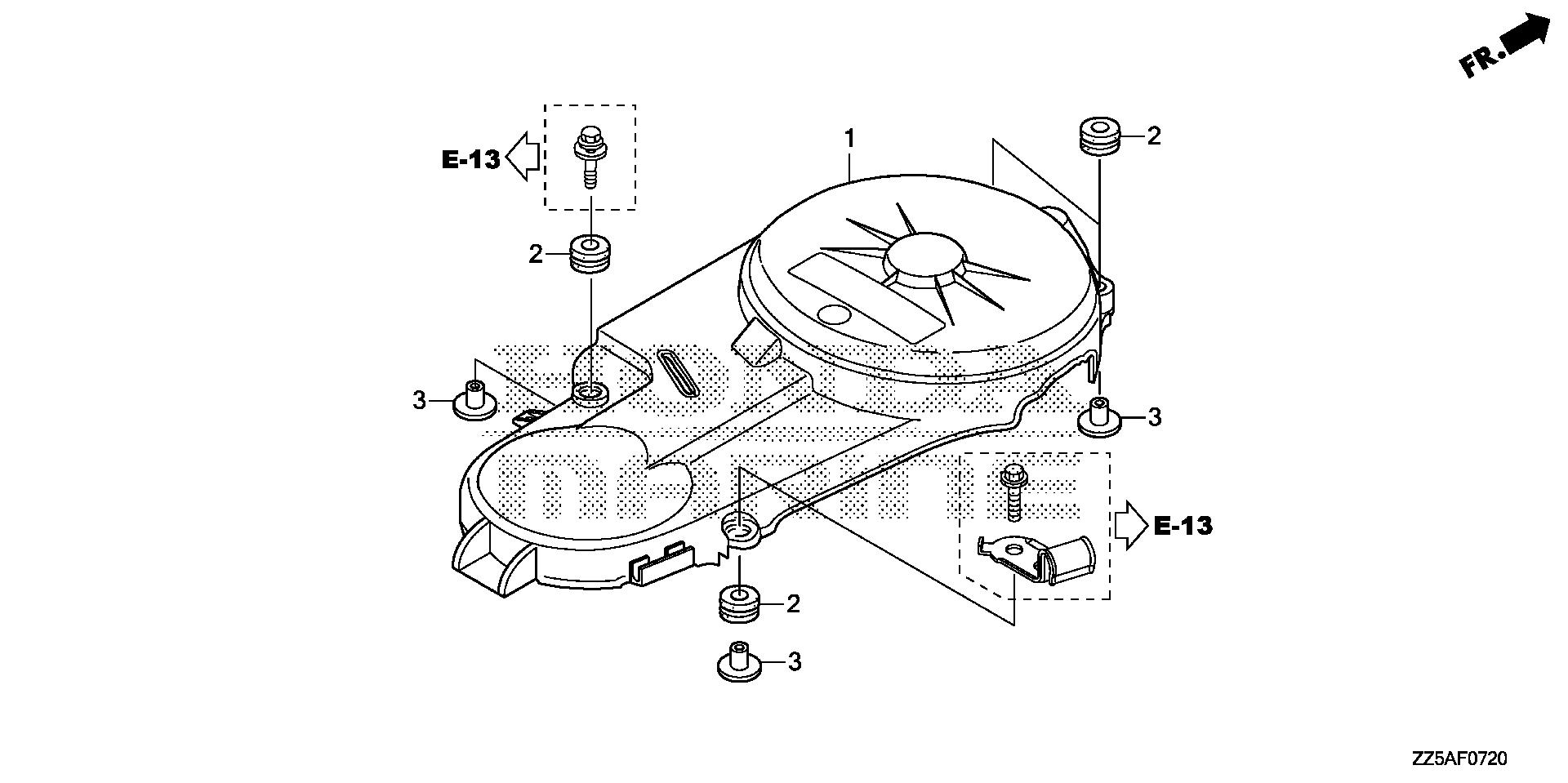 BF50 BF50DK2 alternator cover exploded parts diagram with numbered part references