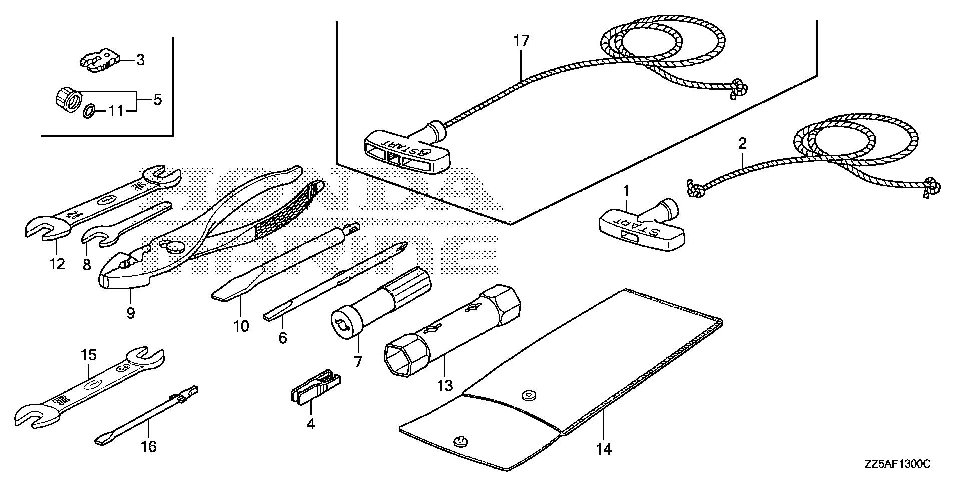 BF50 BF50DK2 tool - other parts exploded parts diagram with numbered part references