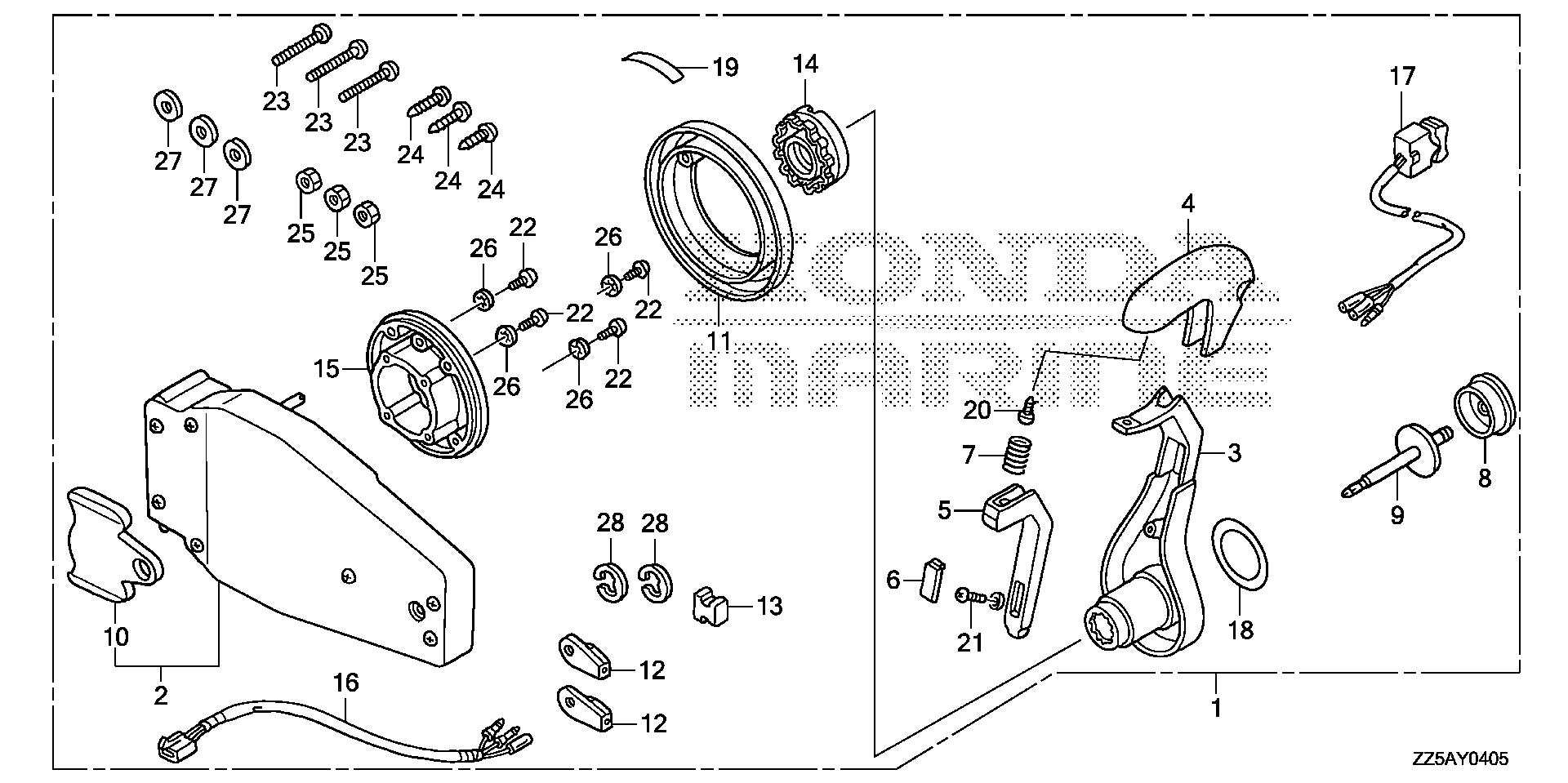 BF50 BF50DK2 remote control (flush    mount type) (l.) exploded parts diagram with numbered part references