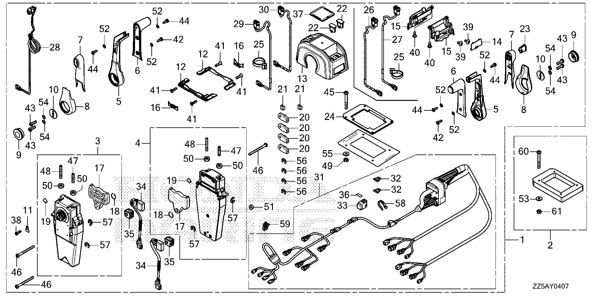 BF50 BF50DK4 remote control (top mount dual type) (nhk mec) exploded parts diagram with numbered part references