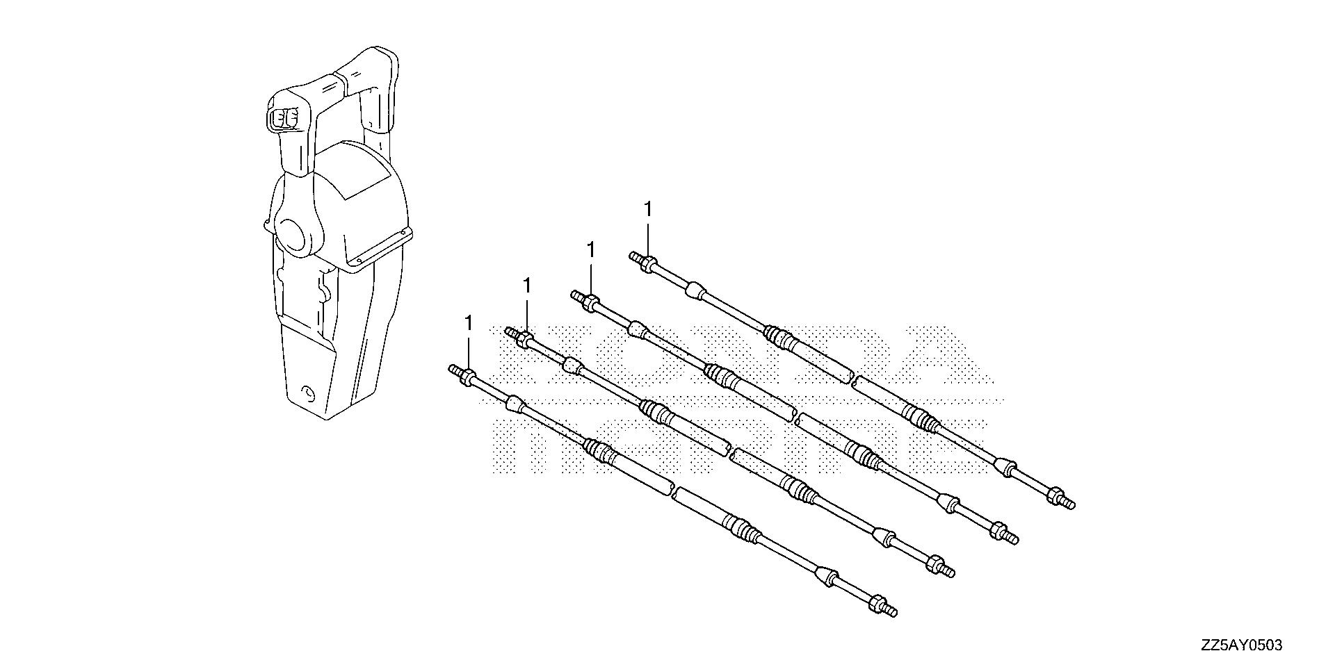 BF50 BF50DK2 cable (dual) (nhk mec) exploded parts diagram with numbered part references