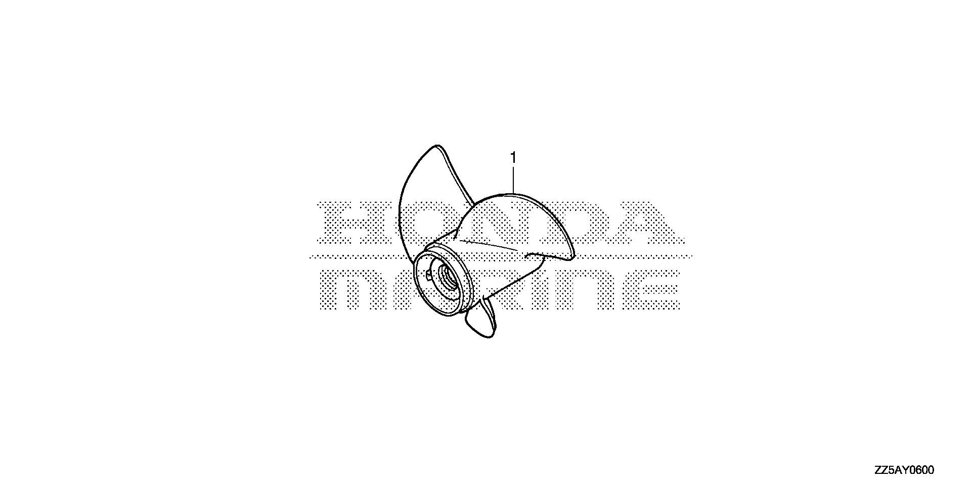 BF50 BF50DK2 propeller exploded parts diagram with numbered part references