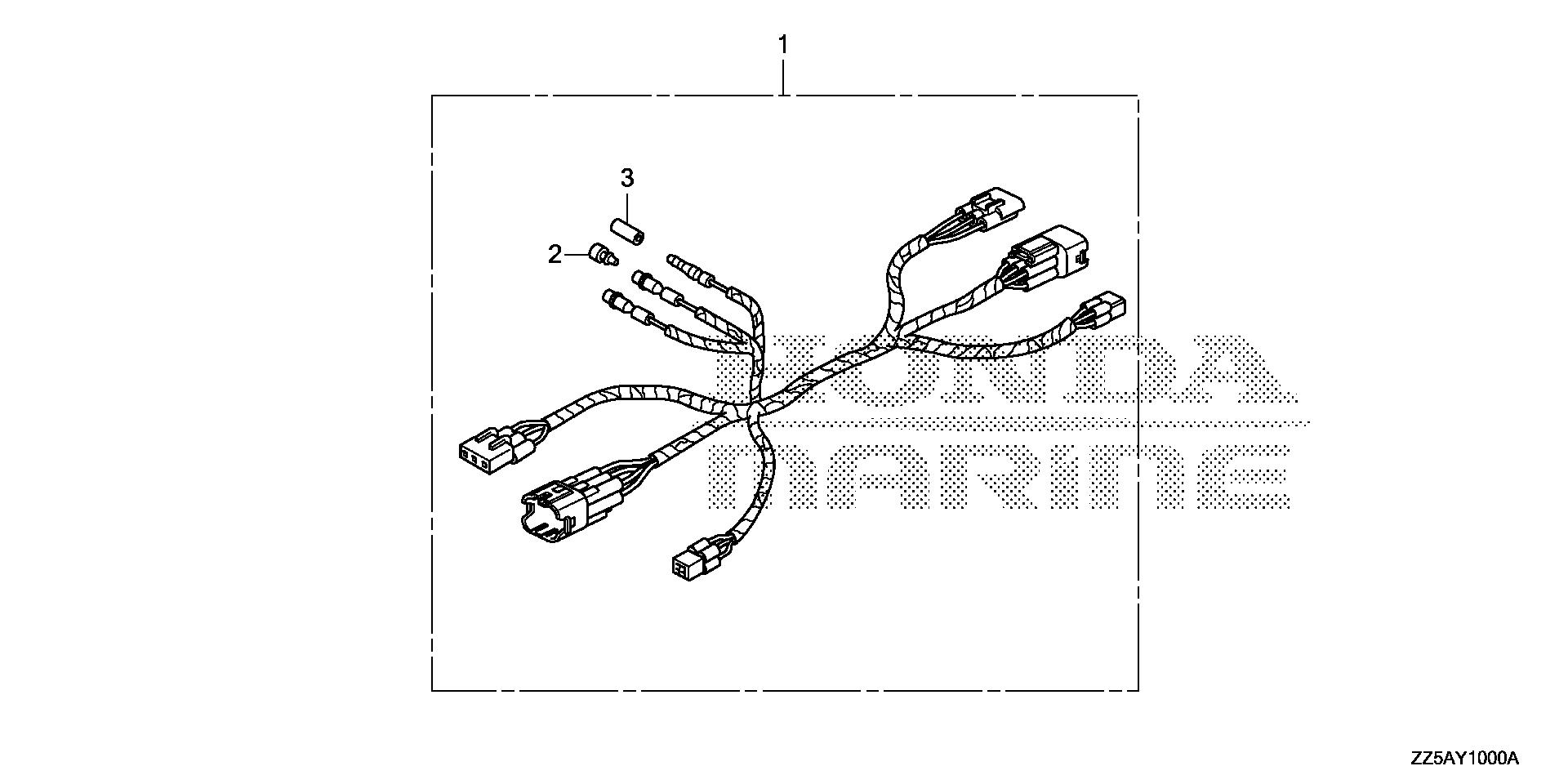 BF50 BF50DK2 sub harness exploded parts diagram with numbered part references