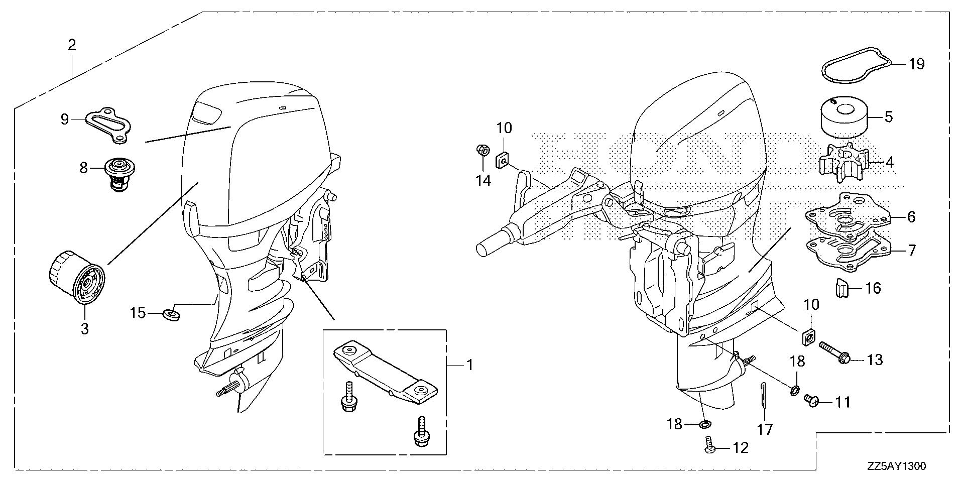 BF40 BF40DK2 maintenance kit (200) exploded parts diagram with numbered part references