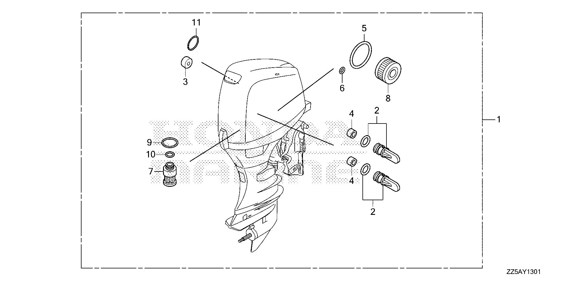 BF40 BF40DK2 maintenance kit (400) exploded parts diagram with numbered part references