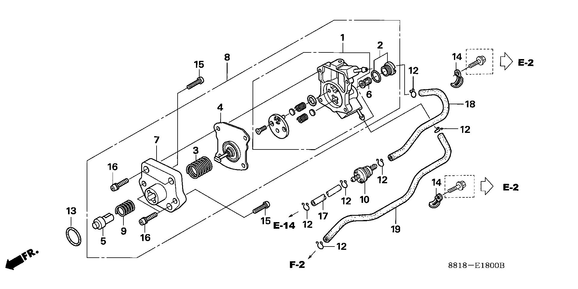 BF8 BF8A4 fuel pump exploded parts diagram with numbered part references