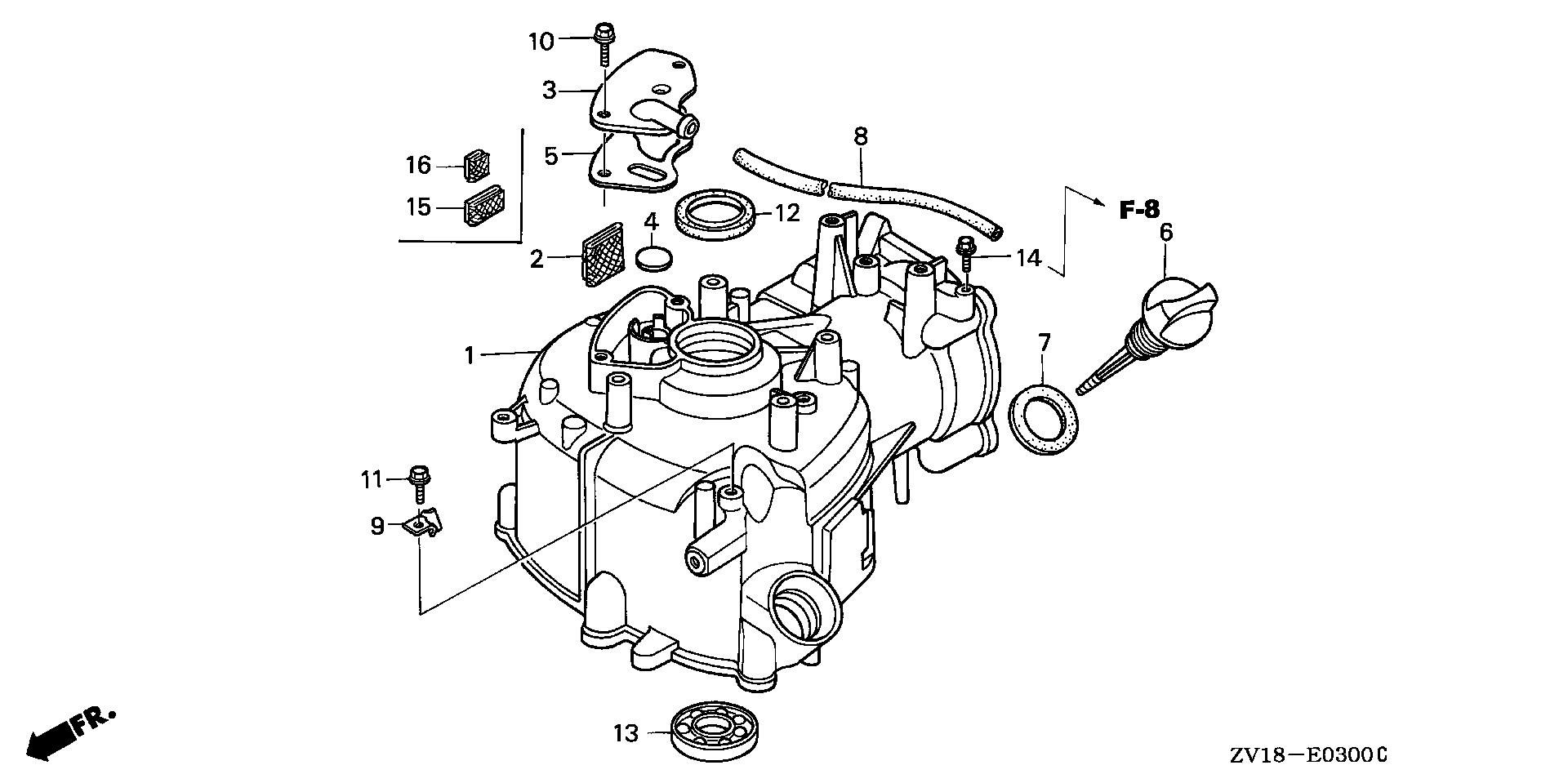 BF5 BF5A5 cylinder exploded parts diagram with numbered part references