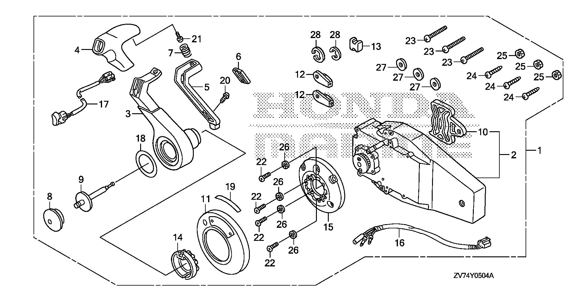 BF25 BF25D5 remote control (flush    mount type) (r.) exploded parts diagram with numbered part references