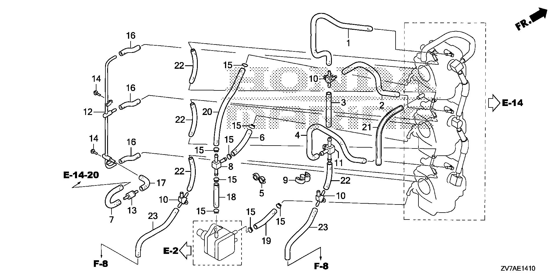 BF30 BF30DK2 carburetor tubing exploded parts diagram with numbered part references