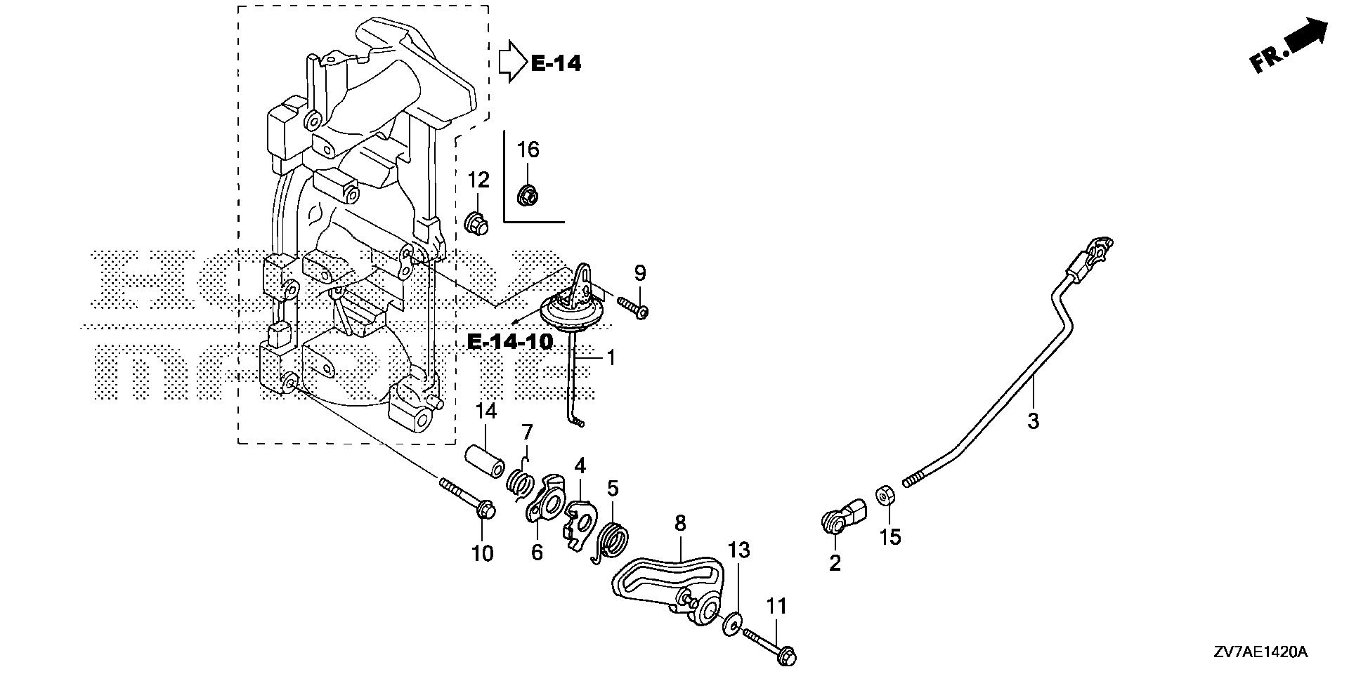 BF30 BF30DK2 throttle rod exploded parts diagram with numbered part references