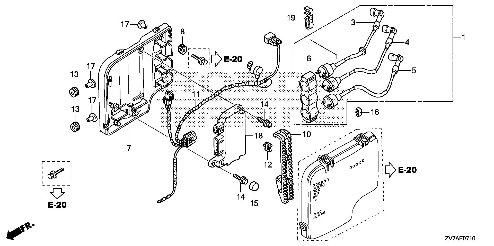 BF30 BF30DK2 ignition coil - c.d.i. unit exploded parts diagram with numbered part references