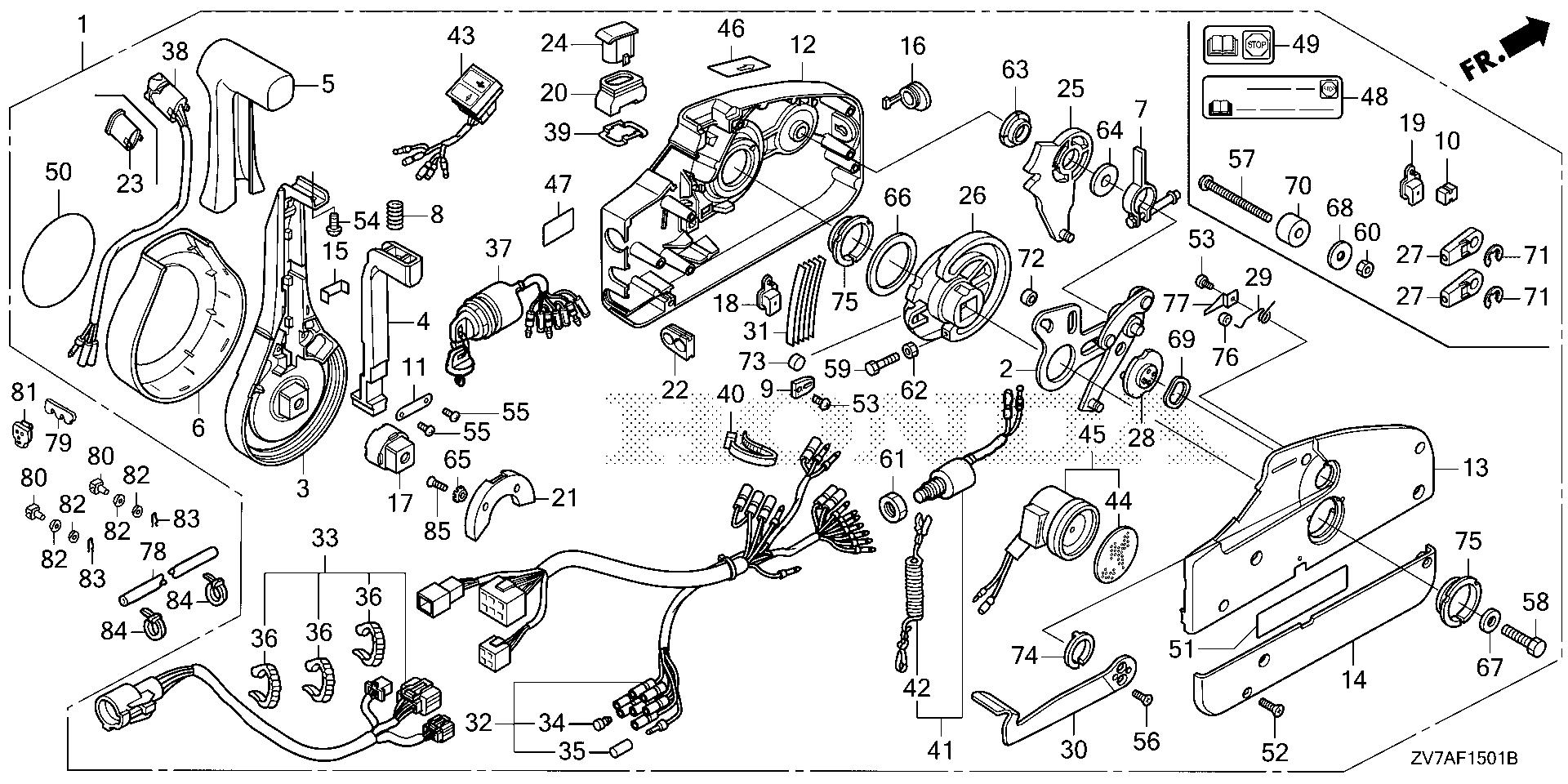 BF30 BF30DK2 remote control (nhk mec) (handle cap = chrome) exploded parts diagram with numbered part references