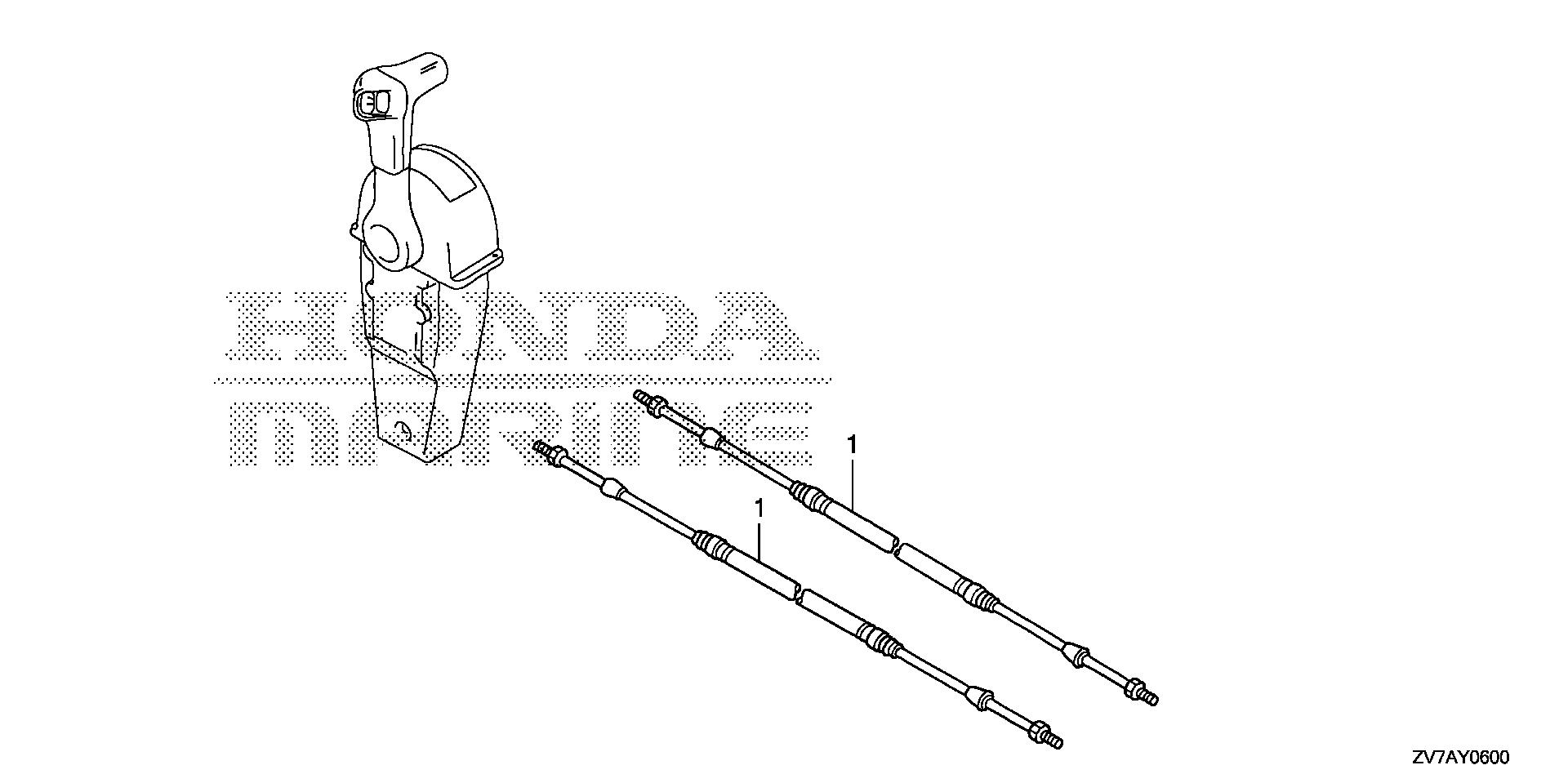 BF30 BF30DK2 cable (single) (hi-lex) exploded parts diagram with numbered part references