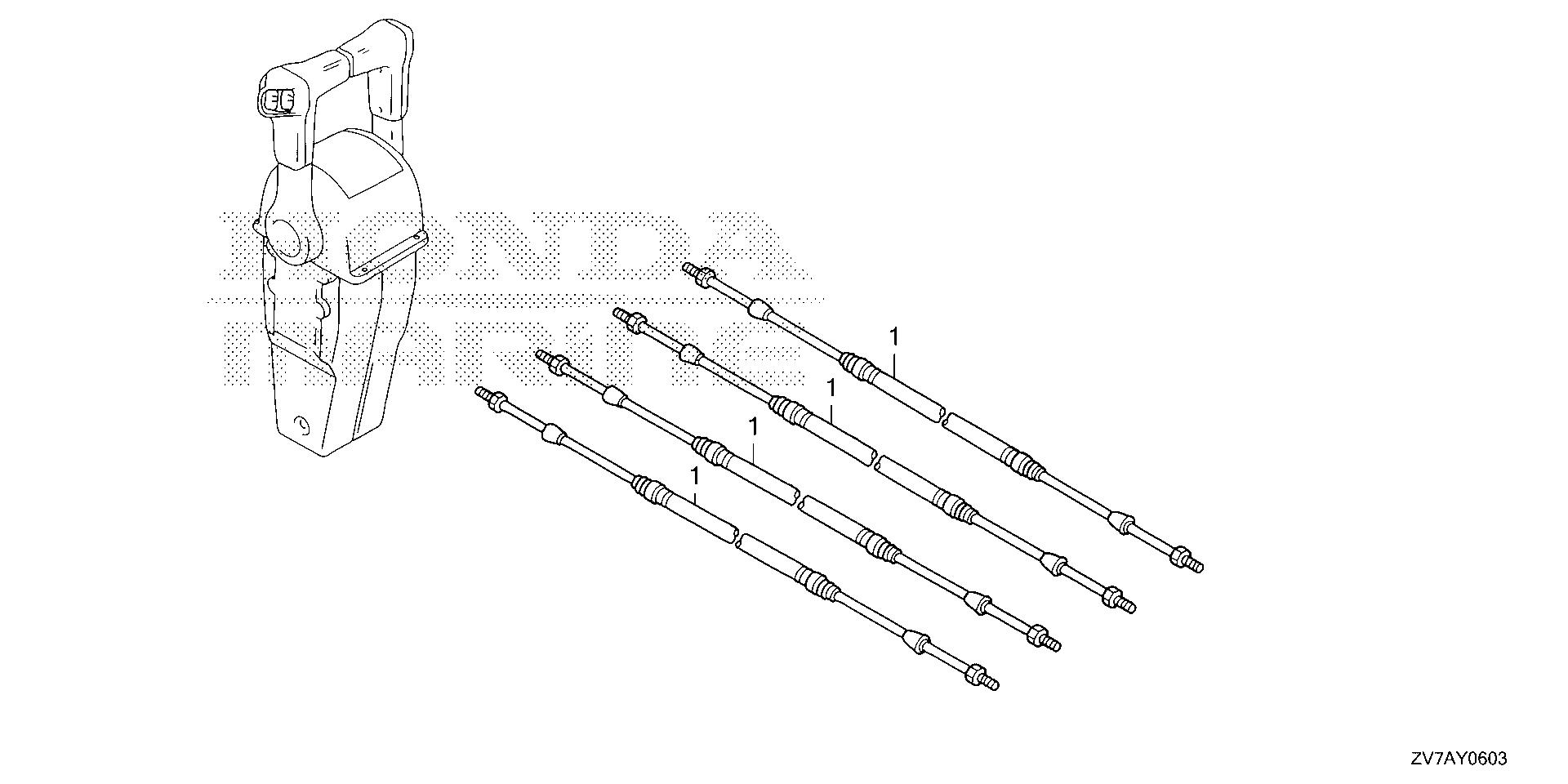 BF30 BF30DK2 cable (dual) (nhk mec) exploded parts diagram with numbered part references