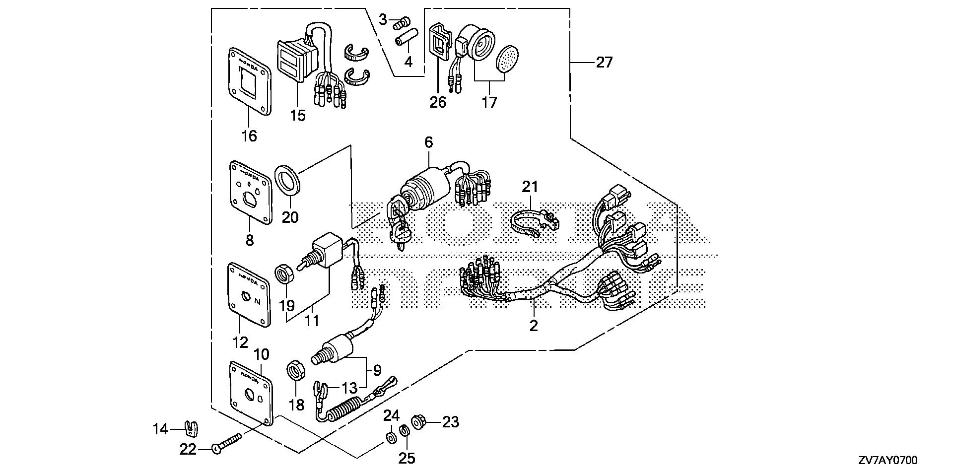BF30 BF30DK2 control panel kit exploded parts diagram with numbered part references
