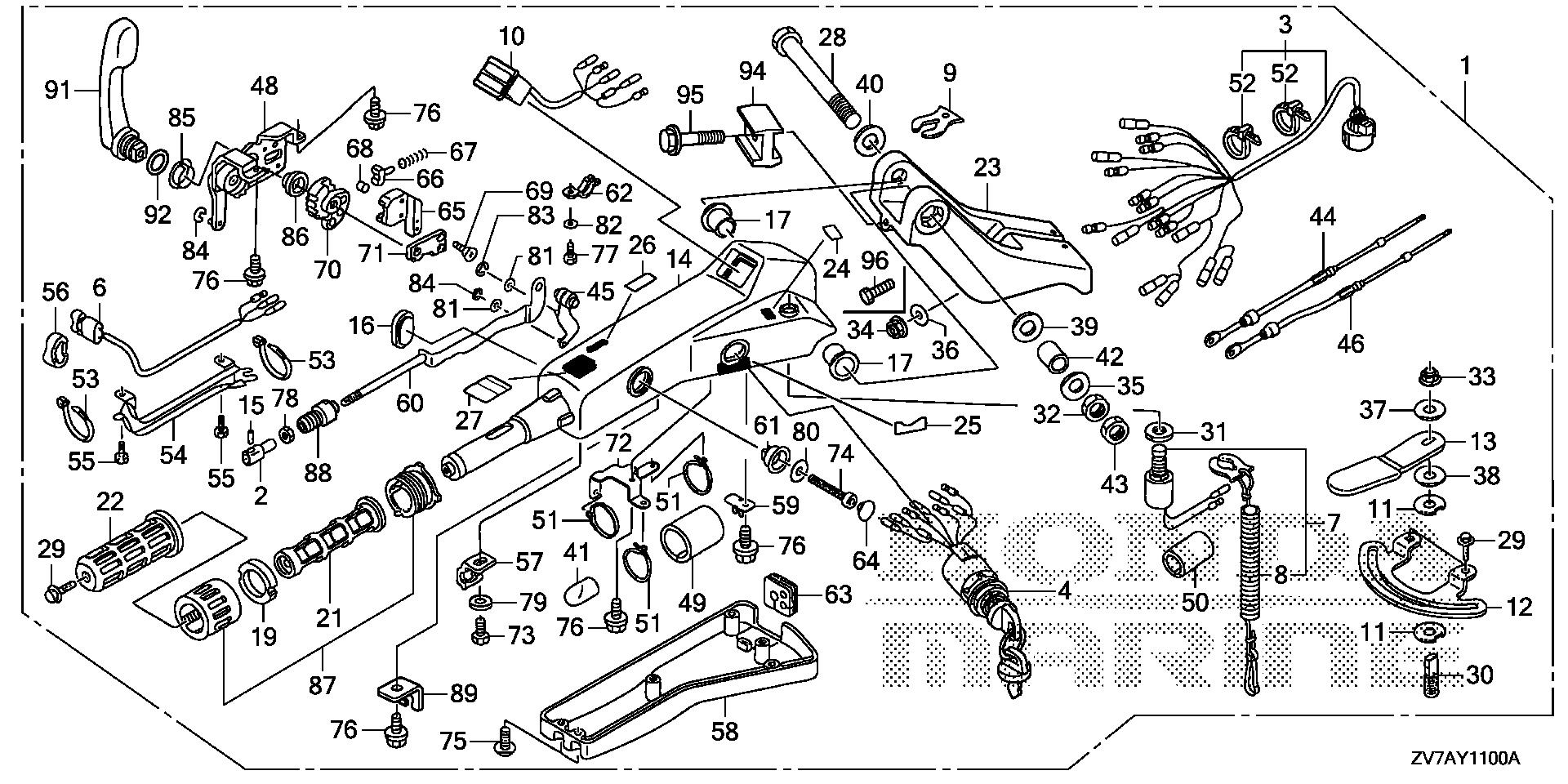BF30 BF30DK2 handlebar kit exploded parts diagram with numbered part references