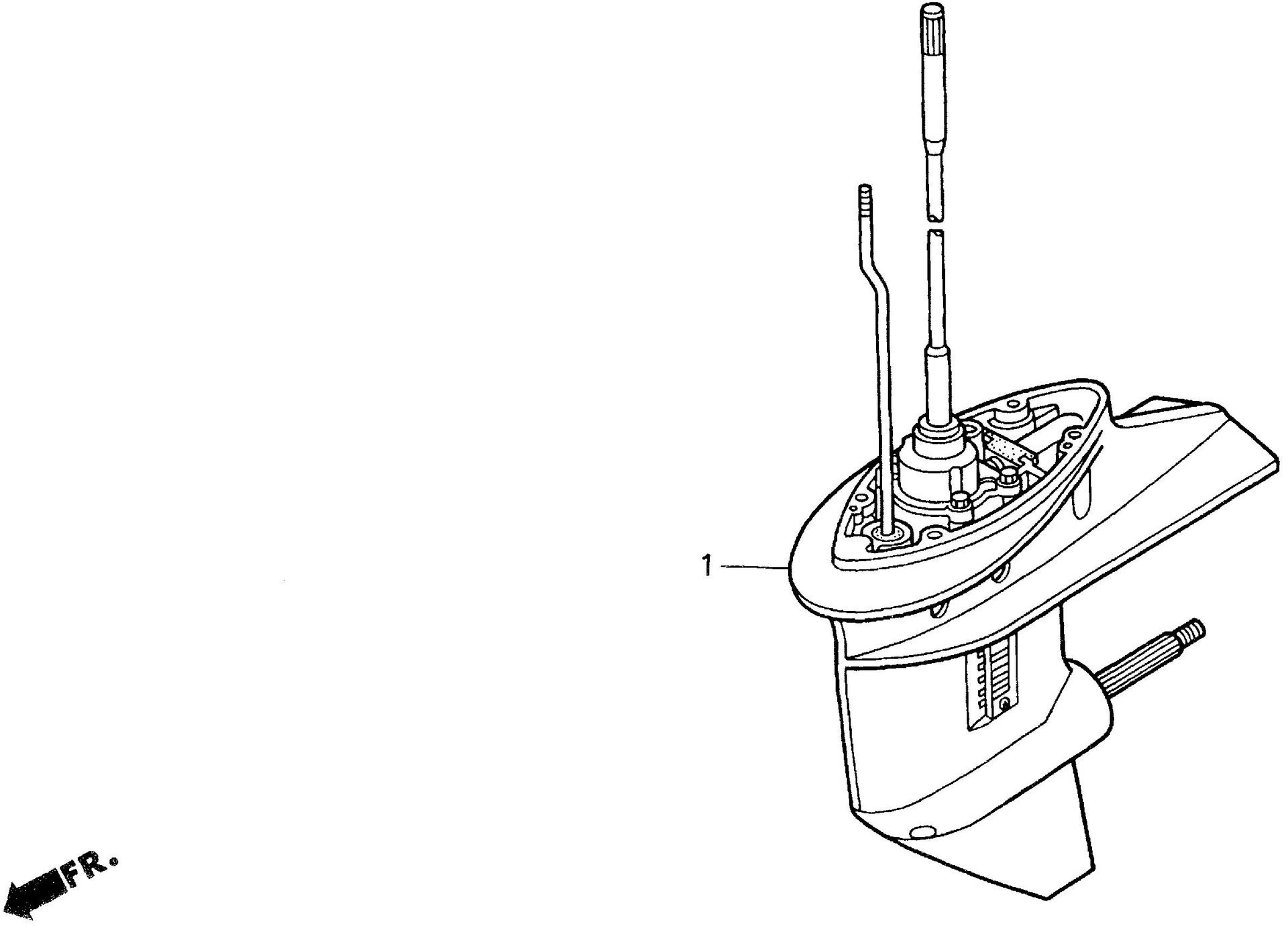 BF30 BF30AY gear case exploded parts diagram with numbered part references