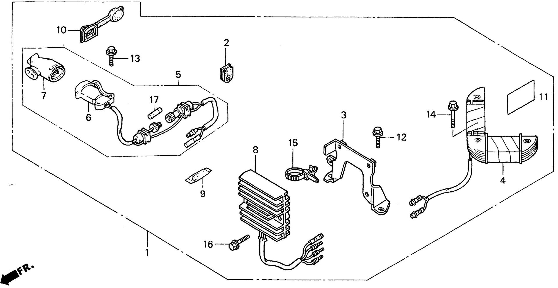 BF25 BF25AY charge receptacle kit (2) exploded parts diagram with numbered part references