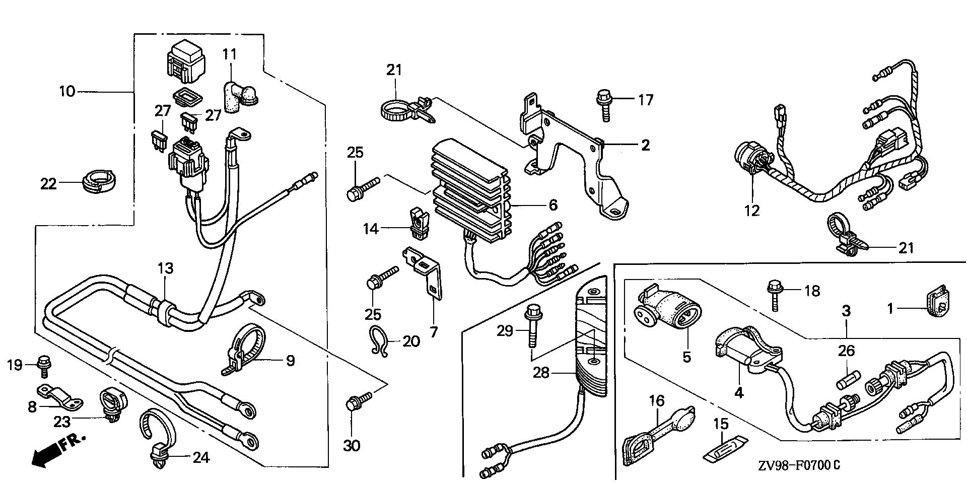 BF30 BF30A2 regulator exploded parts diagram with numbered part references
