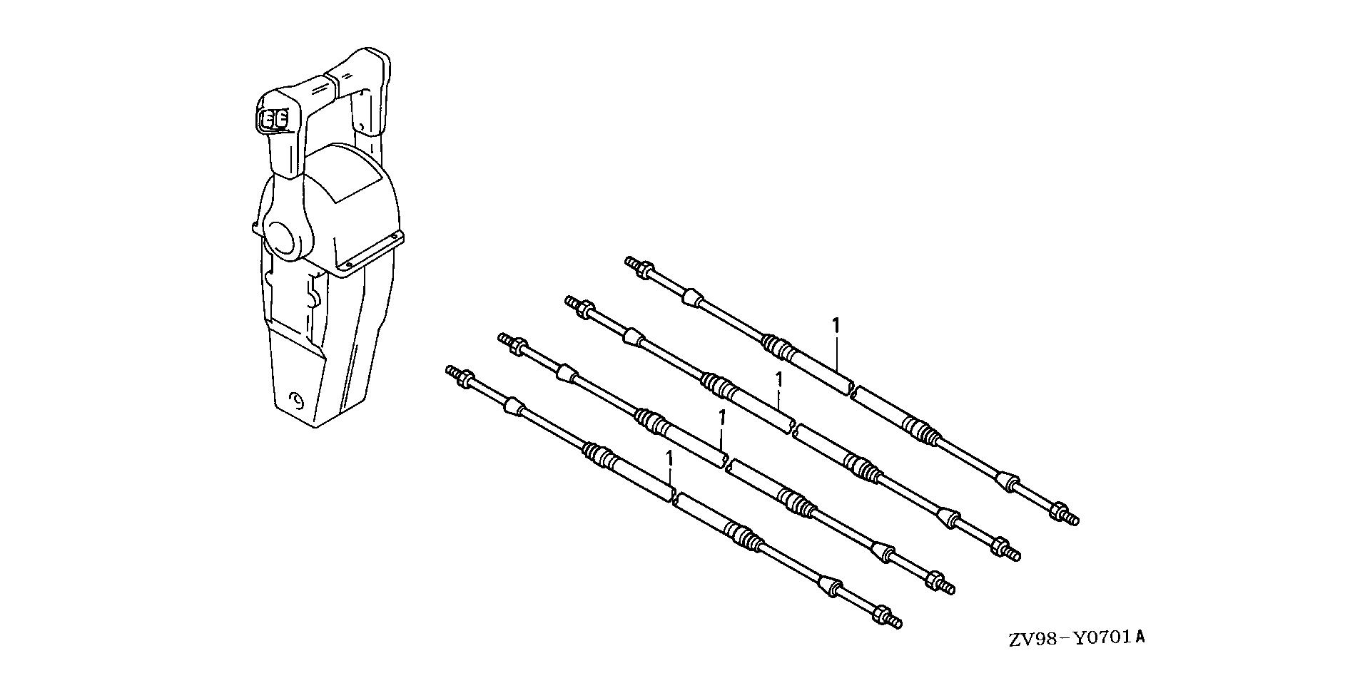 BF30 BF30A2 cable (dual) exploded parts diagram with numbered part references
