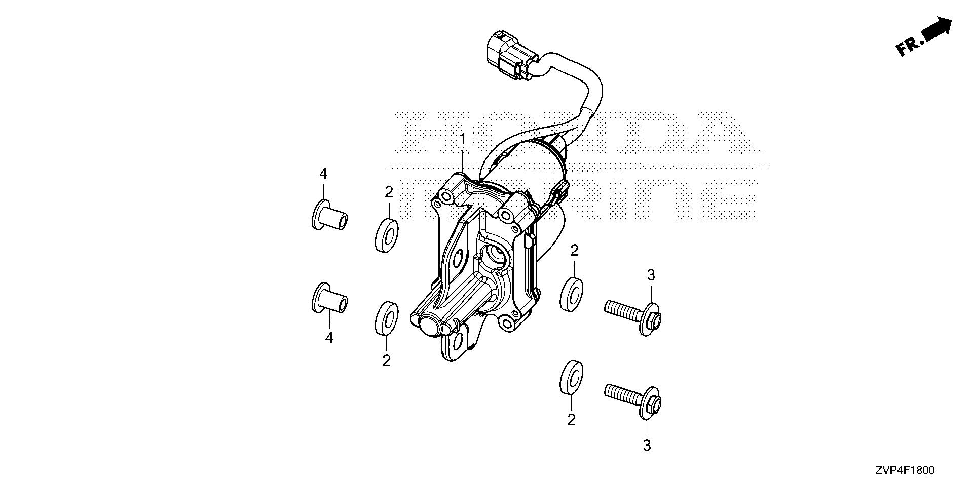 BF350 BF350A actuator exploded parts diagram with numbered part references