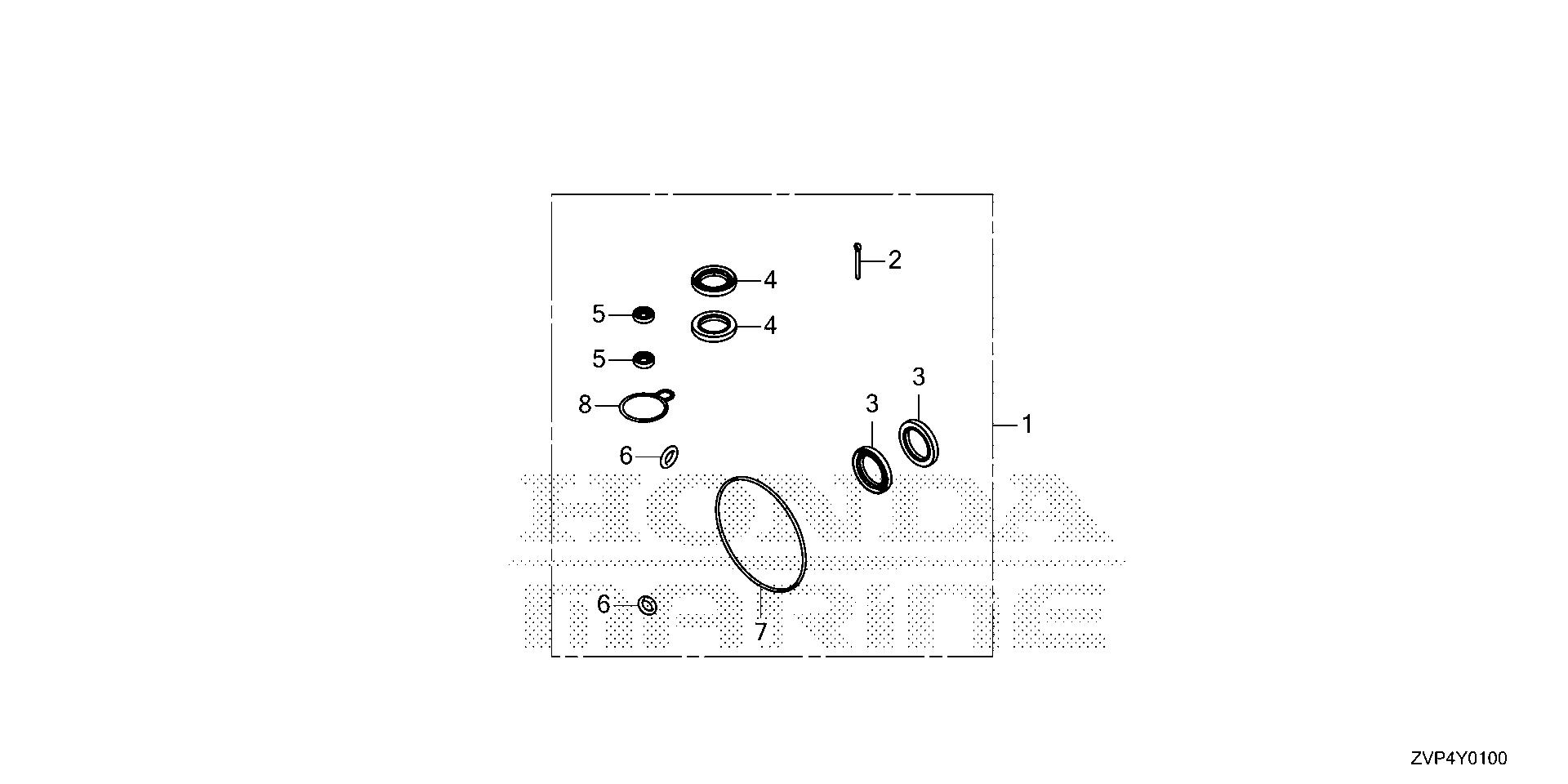 BF350 BF350A gear case kit exploded parts diagram with numbered part references