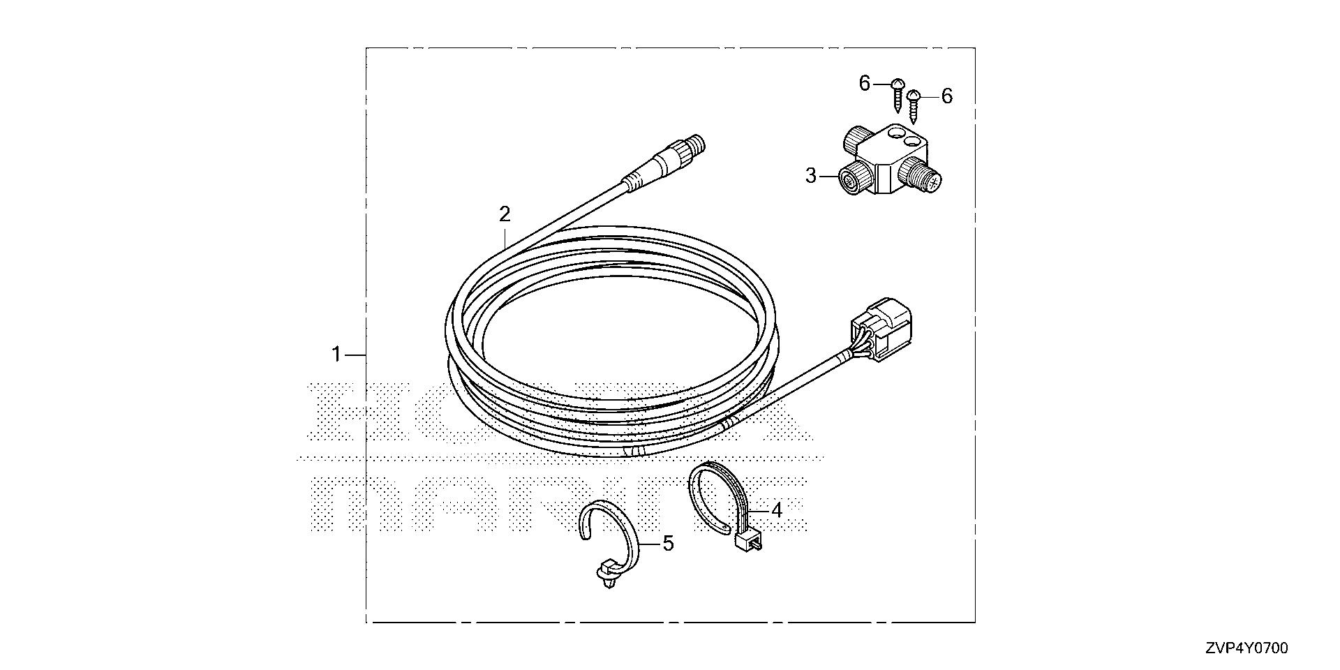 BF350 BF350A interface cable kit exploded parts diagram with numbered part references