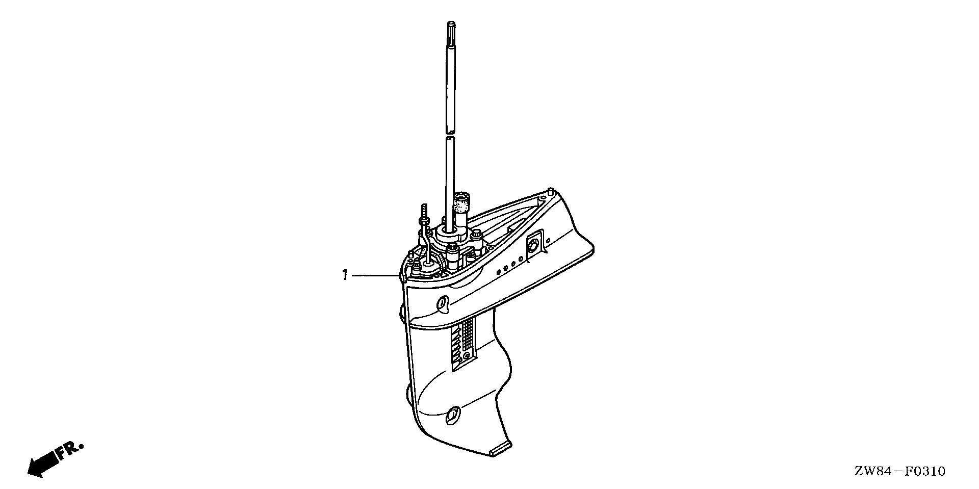 BF8 BF8D2 gear case assy. exploded parts diagram with numbered part references
