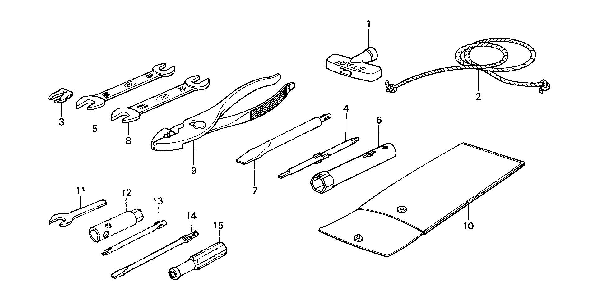 BF8 BF8D2 tools exploded parts diagram with numbered part references