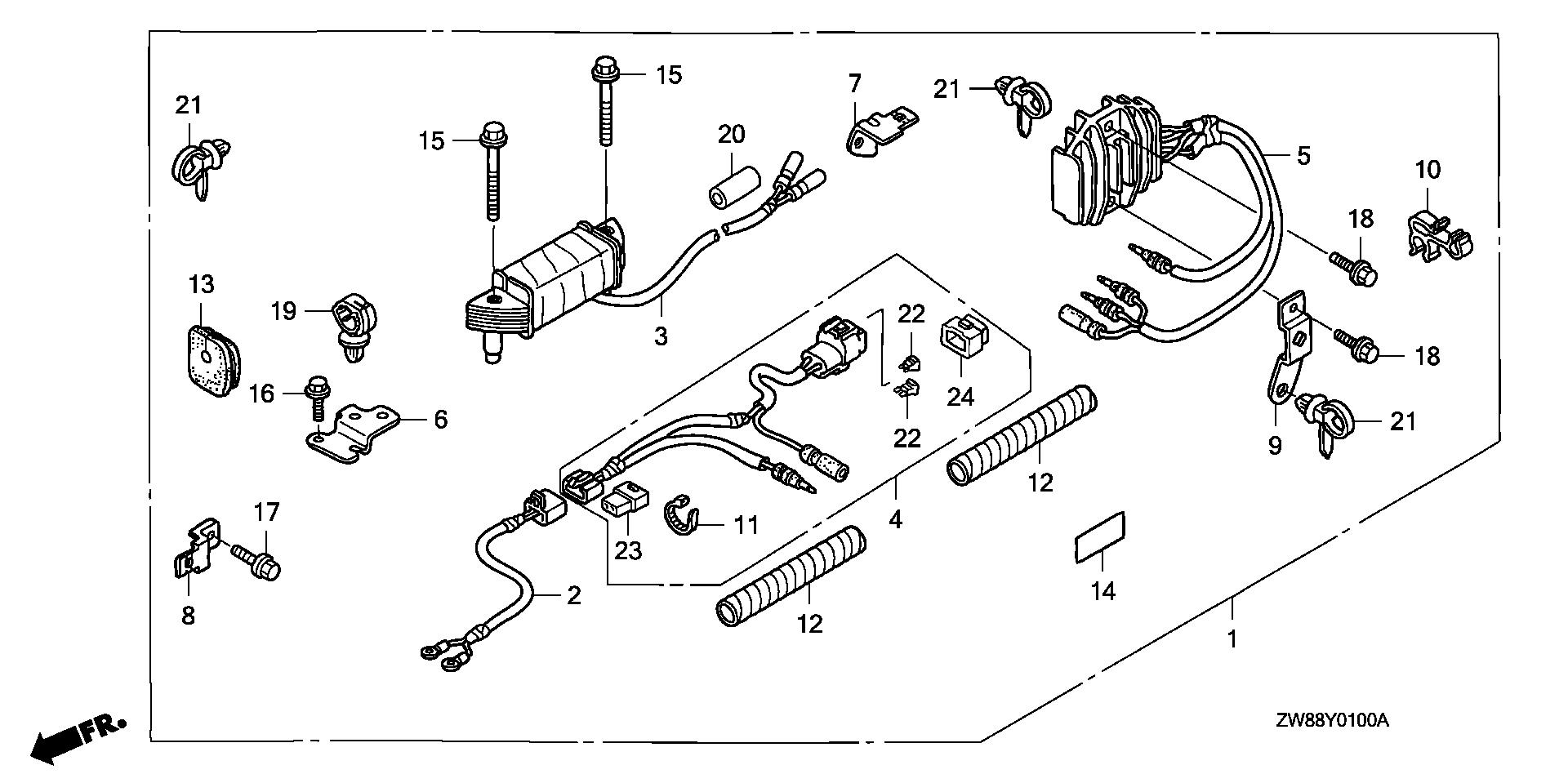 BF8 BF8D3 charge coil kit exploded parts diagram with numbered part references