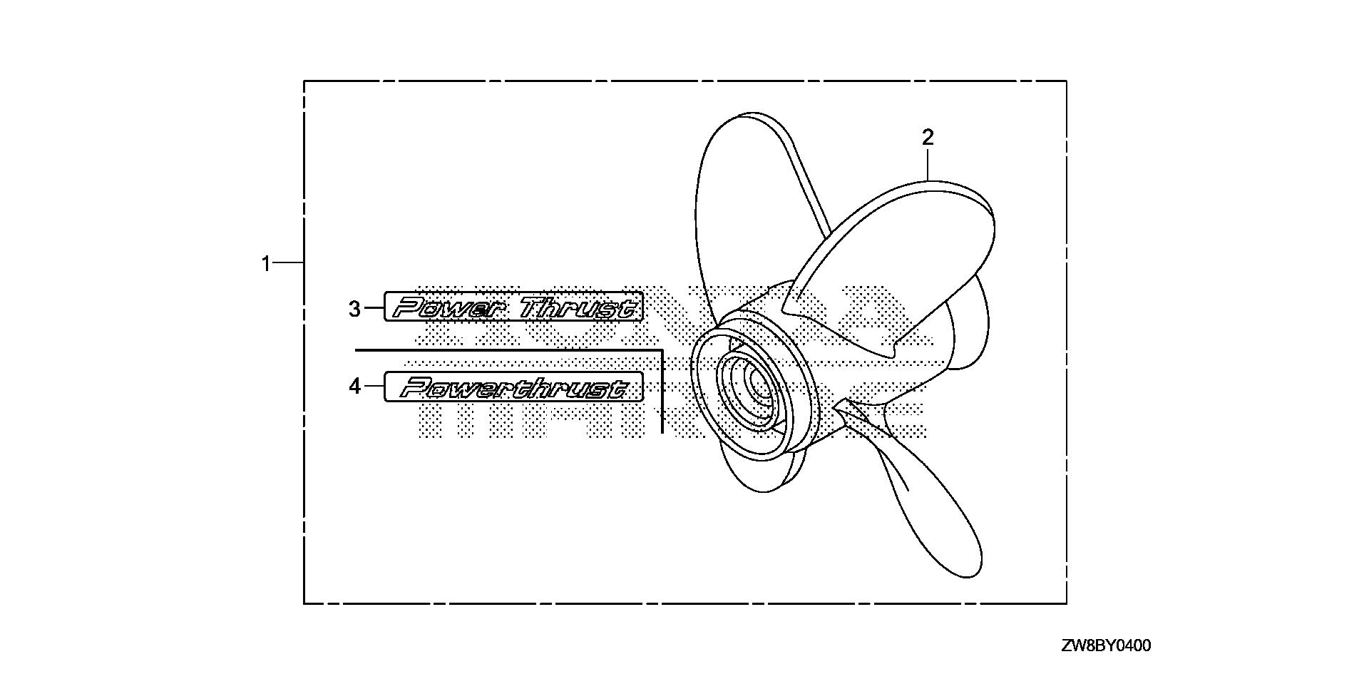 BF8 BF8DK0 propeller kit exploded parts diagram with numbered part references