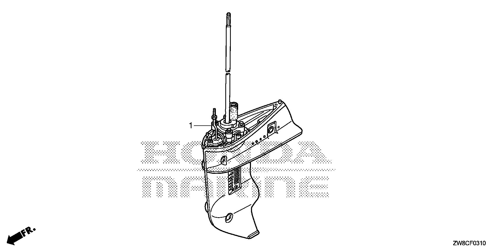 BF8 BF8DK3 gear case assy. exploded parts diagram with numbered part references