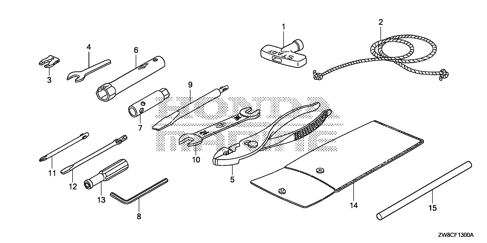 BF8 BF8DK3 tool exploded parts diagram with numbered part references