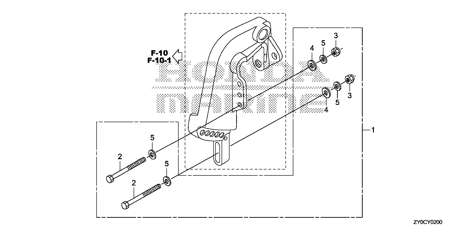 BF15 BF15DK3 outboard installation kit exploded parts diagram with numbered part references