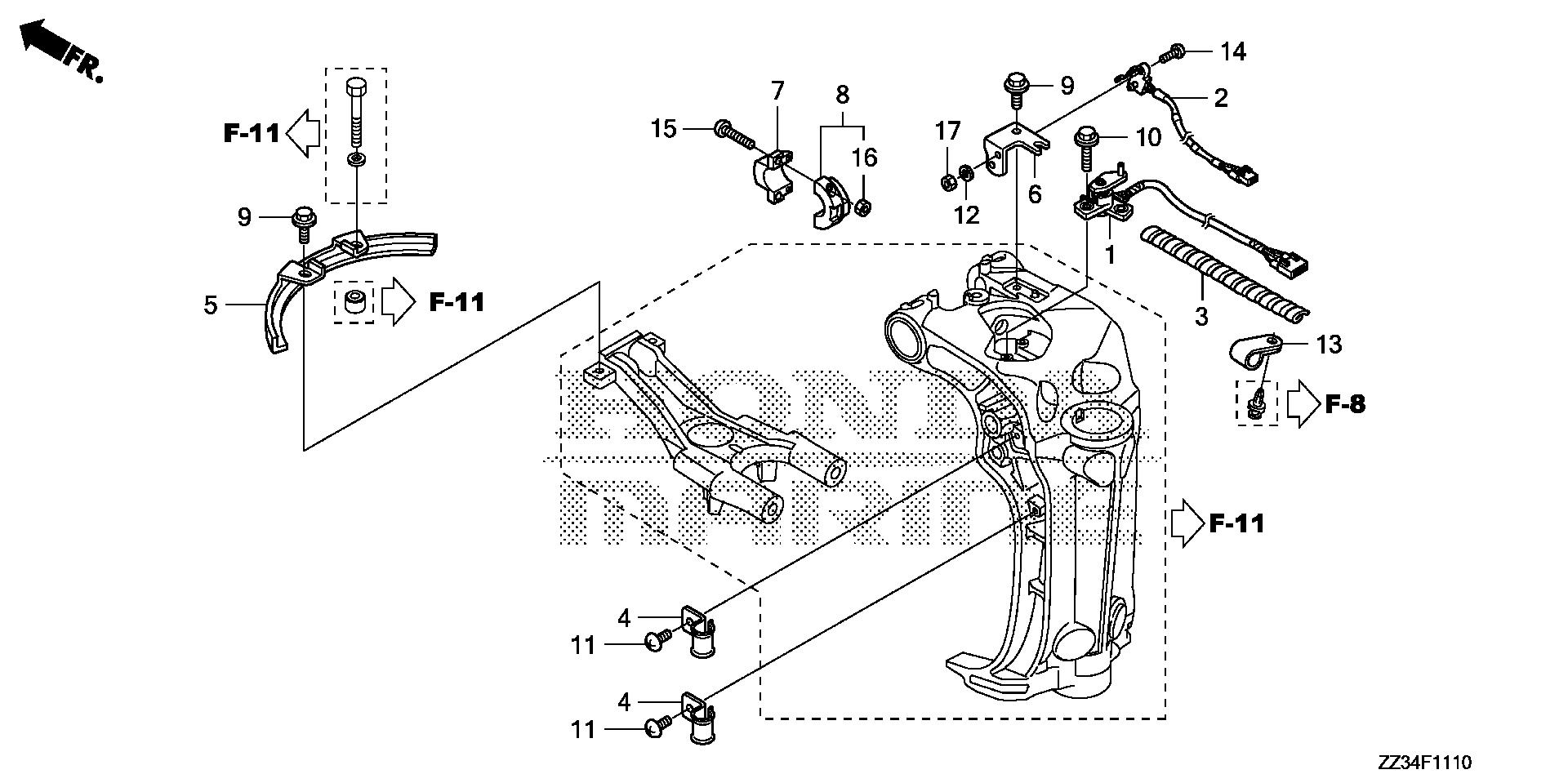 BFP60 BFP60A rudder sensor - tilt       limitswitch exploded parts diagram with numbered part references