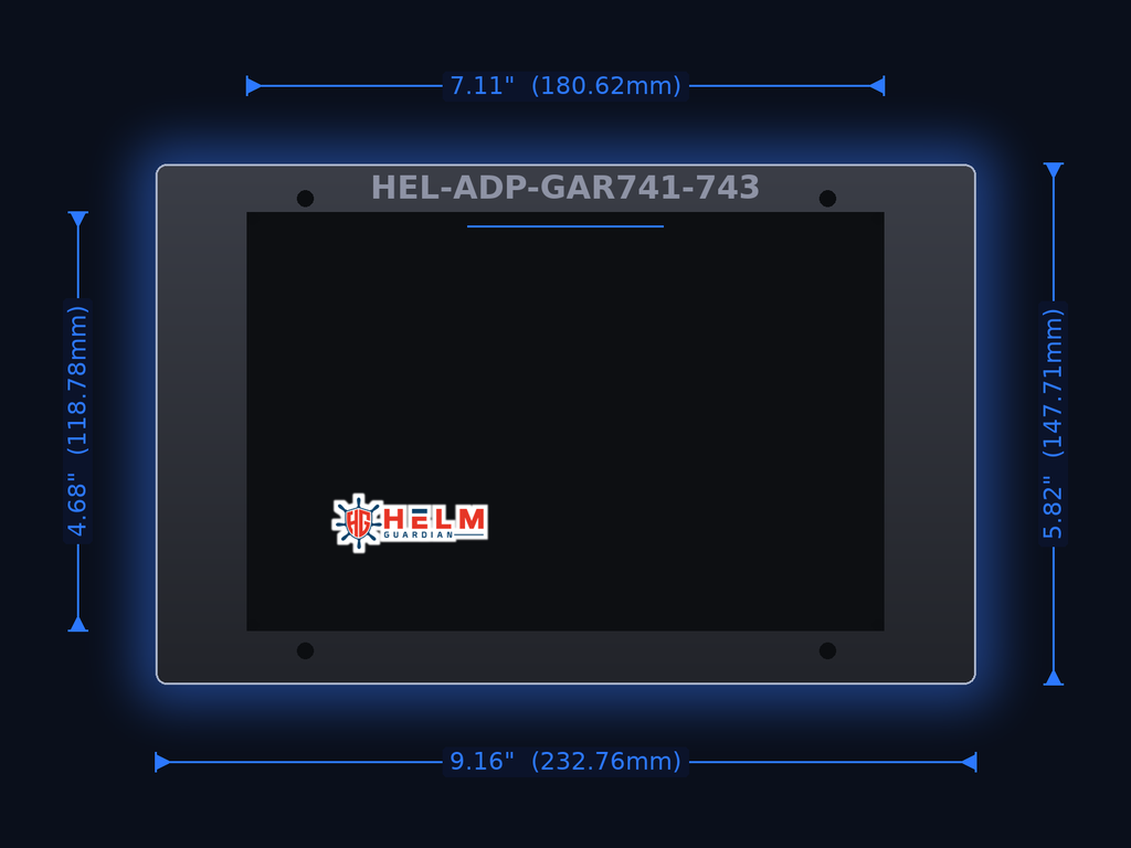 Helm Gurdian Adapter Plate | Garmin 741 to 743