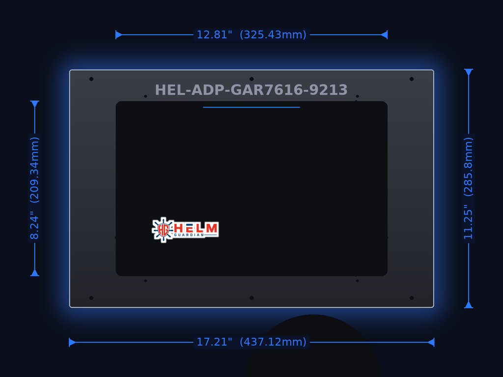 Helm Guardian Adapter Plate | Garmin 7616 to Garmin 9213