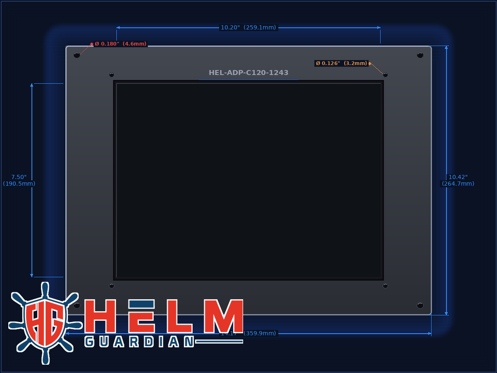 Helm Guardian Adapter Plate | Ray C120 to Gar 1243