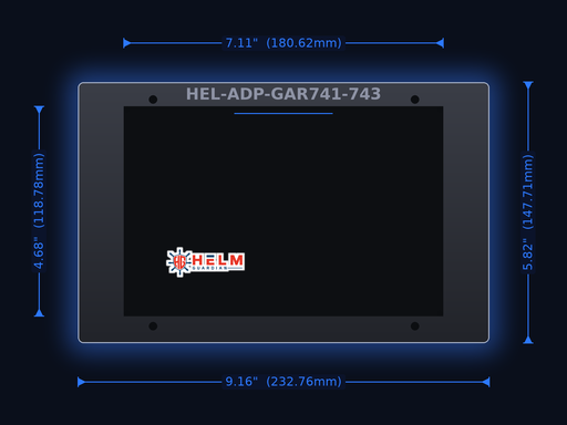 Helm Gurdian Adapter Plate | Garmin 741 to 743