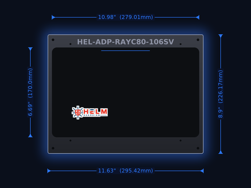 Helm Guardian Adapter Plate | Raymarine C80 to Garmin Echomap 106SV